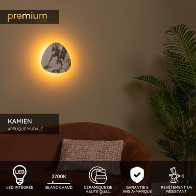 Lucide KAMIEN - Applique murale - LED - 1x11W 2700K - Blanc | Premium